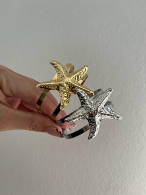 BRAZALETE ACERO BLANCO Y ACERO DORADO