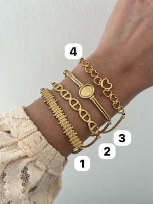 PULSERA ACERO DORADO