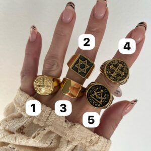 anillo acero dorado