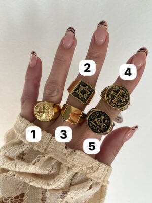 anillo acero dorado