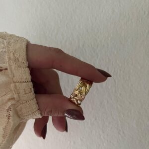 ANILLO ACERO DORADO