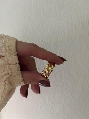 ANILLO ACERO DORADO