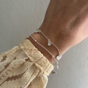 PULSERA DOBLE ACERO BLANCO