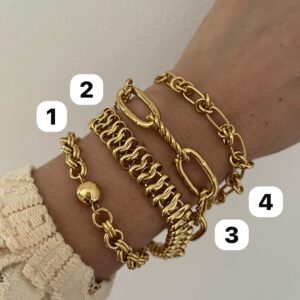 PULSERAS ACERO DORADO