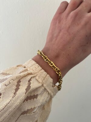 PULSERA ACERO DORADO