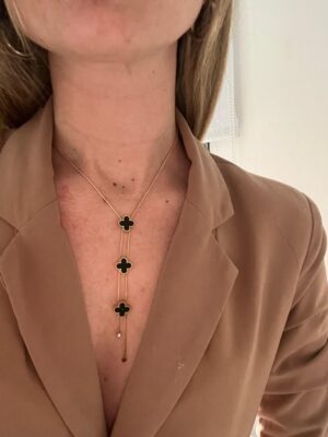 COLLAR TREBOL NEGRO