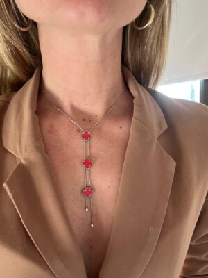 COLLAR TREBOL ROJO