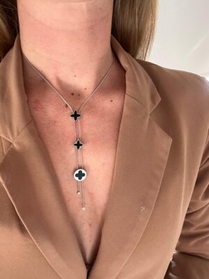 COLLAR TREBOL NEGRO