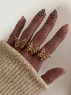 anillo acero dorado