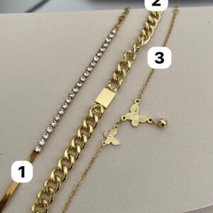 pulseras acero dorado 124