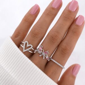 set de anillos x 3 u acero blanco