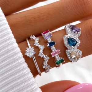 set de anillos x 3 u acero blanco