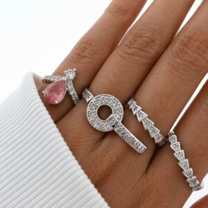 set de anillos x 3 u acero blanco