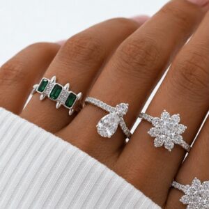 set de anillos x 3 u acero blanco