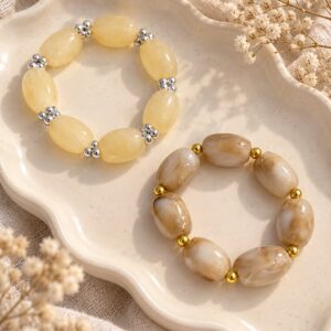 PULSERAS X 2 PIEDRAS Y ACERO PREMIUM