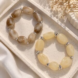 PULSERAS X 2 PIEDRAS Y ACERO PREMIUM