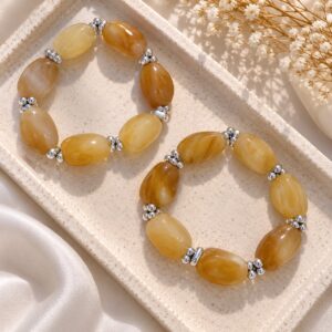 PULSERAS X 2 PIEDRAS Y ACERO PREMIUM