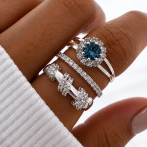 set de anillos x 3 u acero blanco