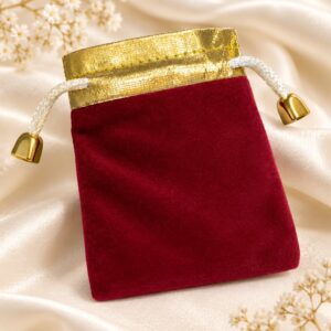 BOLSA DE PANA BORDO CON DORADO 9 X 7 CM
