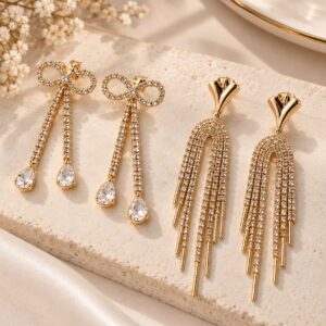 packs x 2 pares de aros acero dorado