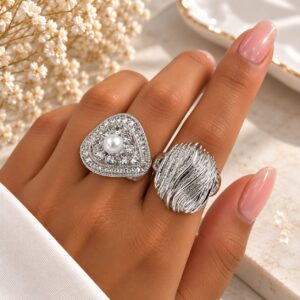 packs x 2 anillos acero blanco calidad premium