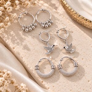 packs x 3 aros acero blanco
