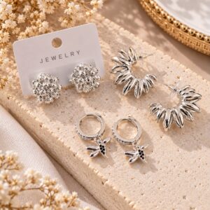packs x 3 aros acero blanco